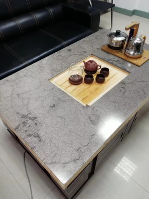 Grey Tabletop Toughened Multilayer Fabric lamellierte Glasplatten