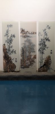 malen stilvolles Wandgemälde 2440x1830mm des Schirm-3D Glas-Splashback