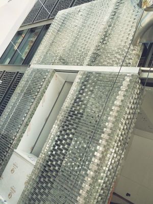 Dekoratives externes Shopfront tönte Block-Ziegelsteine des Glas-4x4x4 ab