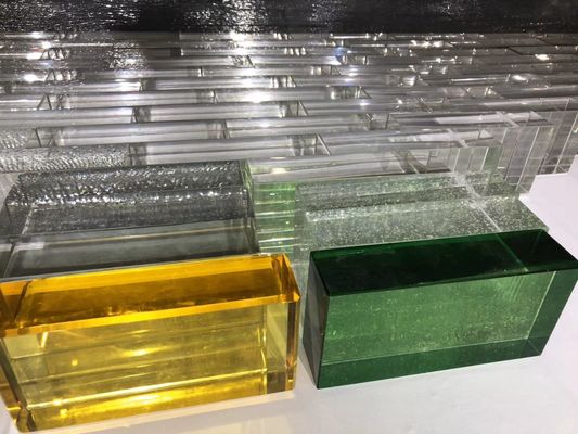 Dekoratives externes Shopfront tönte Block-Ziegelsteine des Glas-4x4x4 ab
