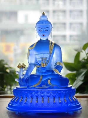 Orientale traditioneller Liuli Sapphire Vivid Crystal Buddha