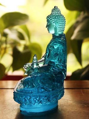 Orientale traditioneller Liuli Sapphire Vivid Crystal Buddha