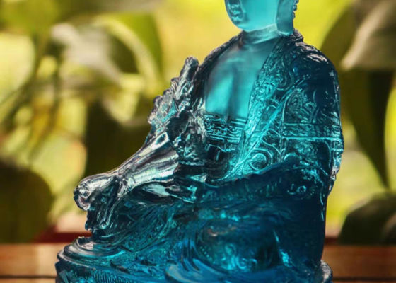 Orientale traditioneller Liuli Sapphire Vivid Crystal Buddha
