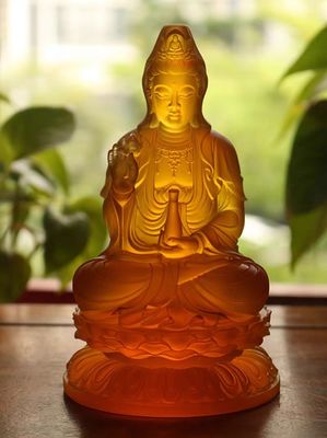 Orientale traditioneller Liuli Sapphire Vivid Crystal Buddha